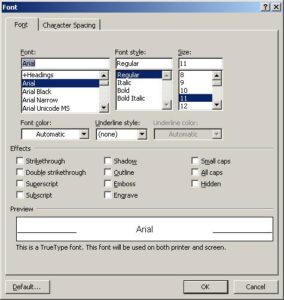 Change the default font Change the default font