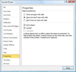 Set the picture to move with cells in a list