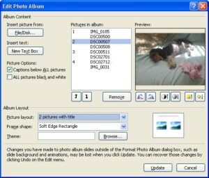 Updating a PowerPoint photo album