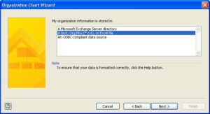 Specifying to get organisation chart data from Excel