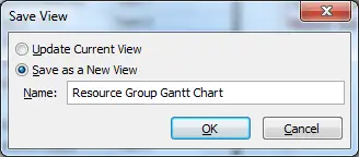 Saving new resource group gantt chart view