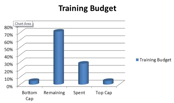 Stacked cylinder chart for the training budget data