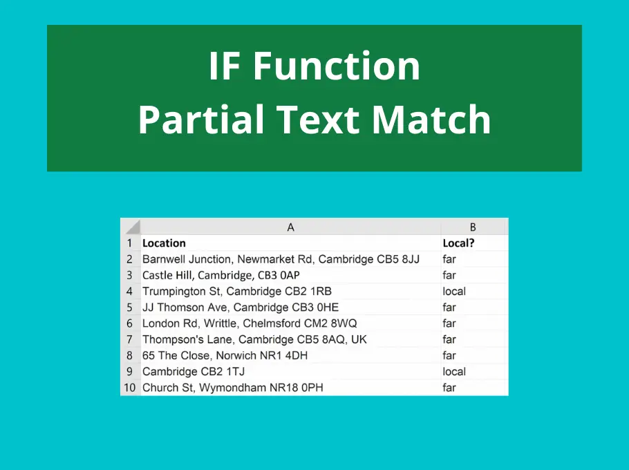 Excel IF Function Contains Text - A Partial Match in a Cell