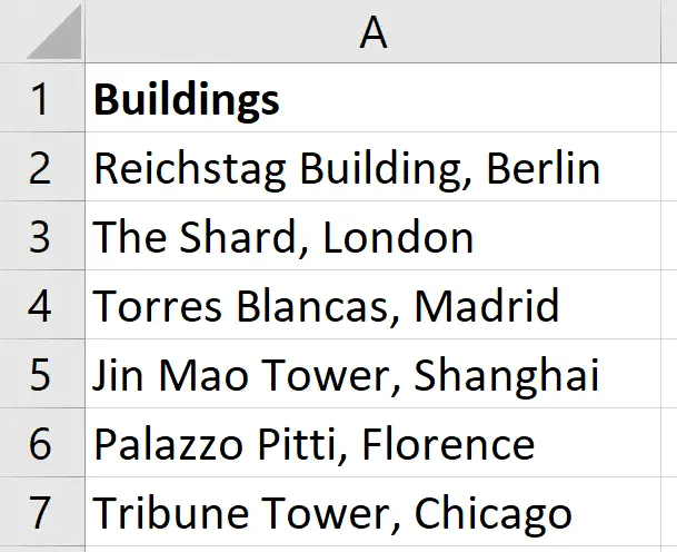 List of buildings for a partial match with Excel VBA find