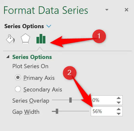 Setting the gap width to increase column width