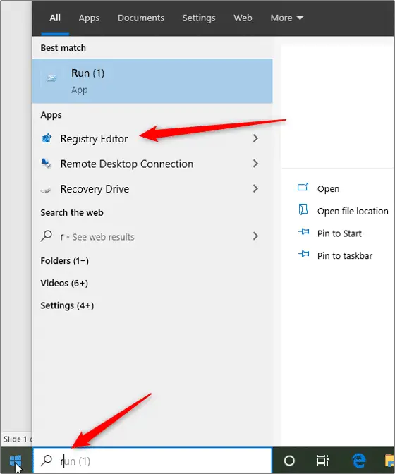 Opening the Registry Editor