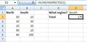 INDIRECT function with named ranges