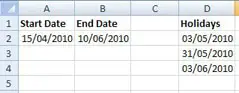 Excel NETWORKDAYS function to calculate the number of working days