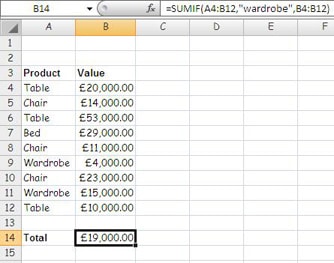 Excel SUMIF function