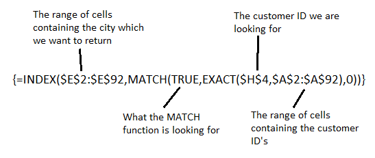 Case sensitive lookup formula using INDEX, MATCH and EXACT