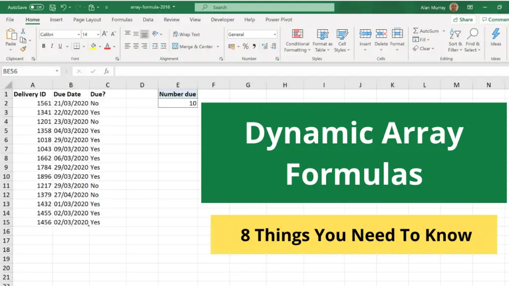 Excel dynamic array formulas things to know
