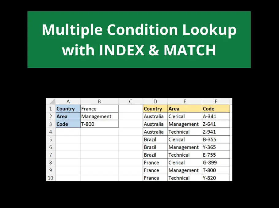 Multiple Condition Lookup Formula in Excel