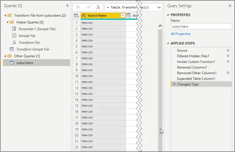 Multiple queries and steps to combine the two files