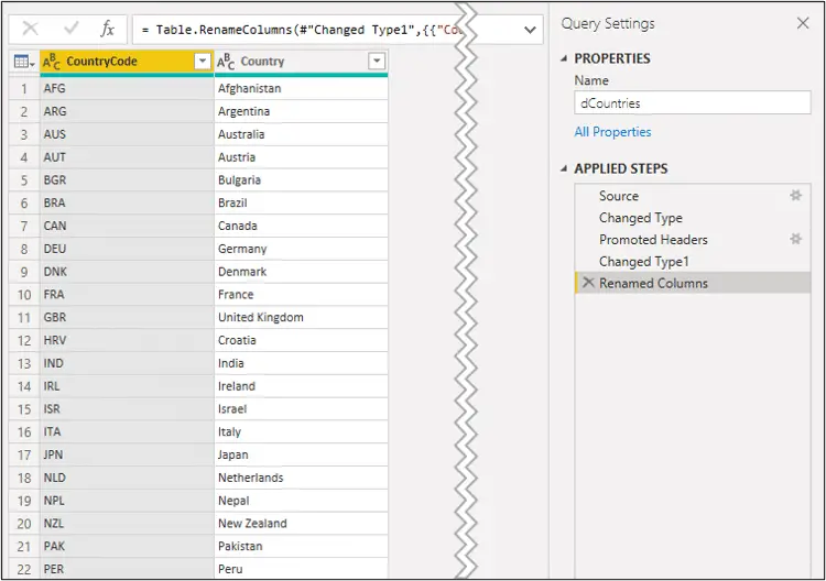 Corrected headers and renamed query