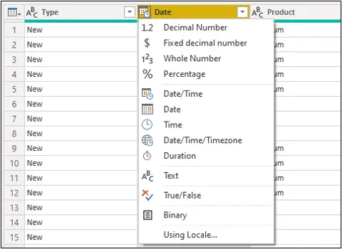 Change the data type to date only