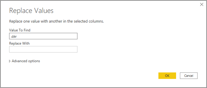 Replaces values of a column in Power Query