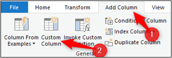 Add a custom column in Power Query