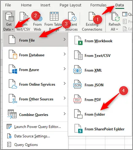 Get data from folder with Power Query