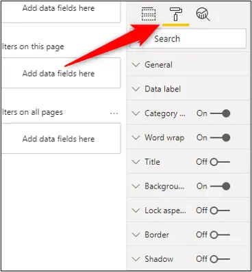 Formatting options for the card visualisation