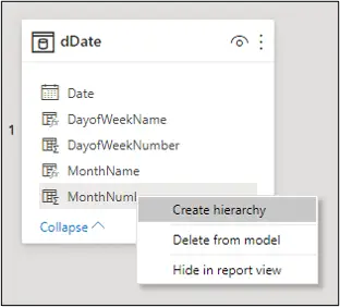 Hide fields from report view