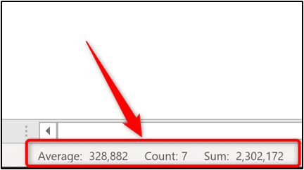 Quick calculations on the Status Bar of Excel