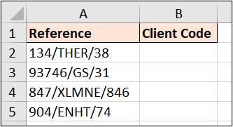 Sample data for extracting between two characters