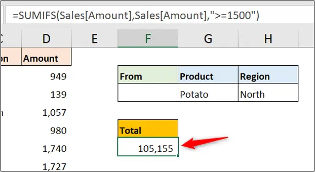 Testing numeric values with SUMIFS