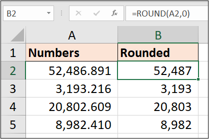 How to use the ROUND function in Excel to round the the nearest integer