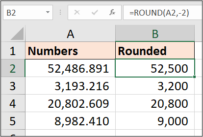 Round a value to the nearest hundredth in Excel