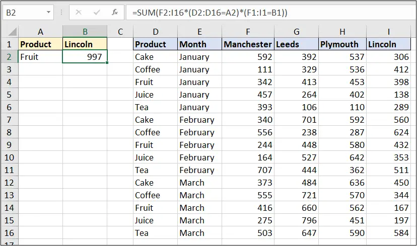 Conditional SUM and lookup