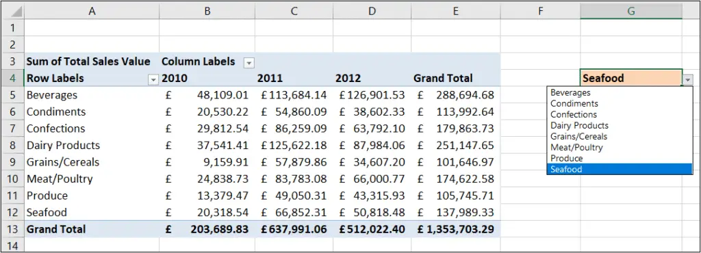 Make a dynamic GETPIVOTDATA function in Excel