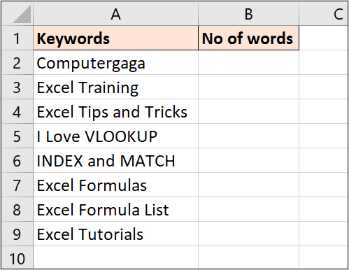 Count words in a cell with the SUBSTITUTE function