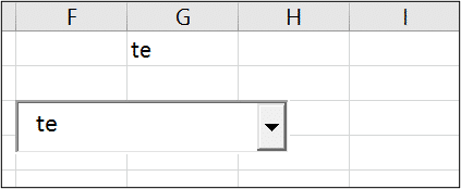 Combo box value appearing in a cell