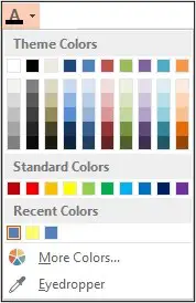 Font Color drop down menu in PowerPoint