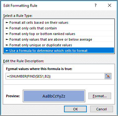 Excel formula in a Conditional Formatting rule