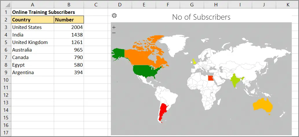 Geographic Heat Map in Excel - Geographic Heat Map Excel