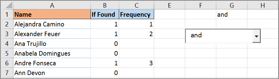 Formula to calculate how many names to return