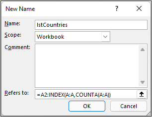 Dynamic range with the INDEX function in Excel