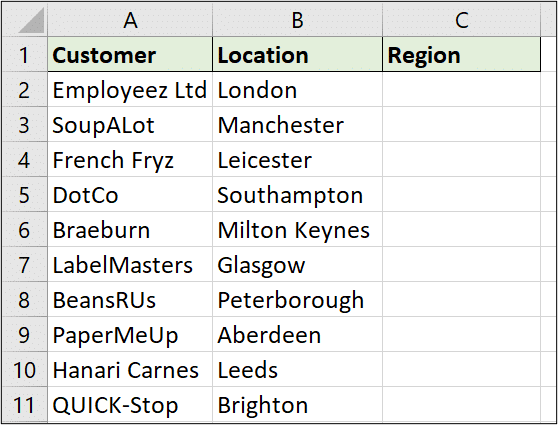 Select Case statement to assign regions