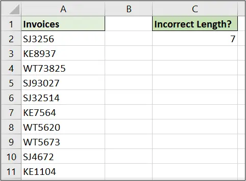 Wildcards in Excel formulas to test text length