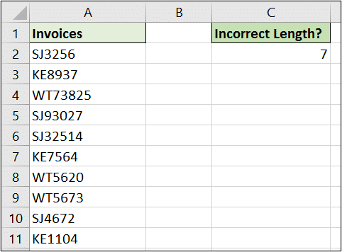 Wildcards in Excel formulas to test text length