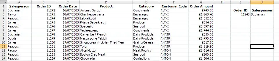 DGET function in Excel