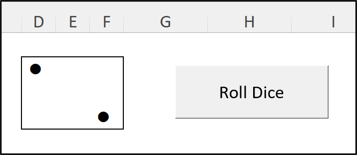 Dice throw in Excel final product