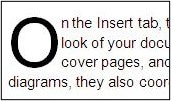 Drop cap character in a paragraph in Word