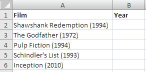 List of films with year of release