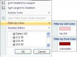 Filter by colour in Excel