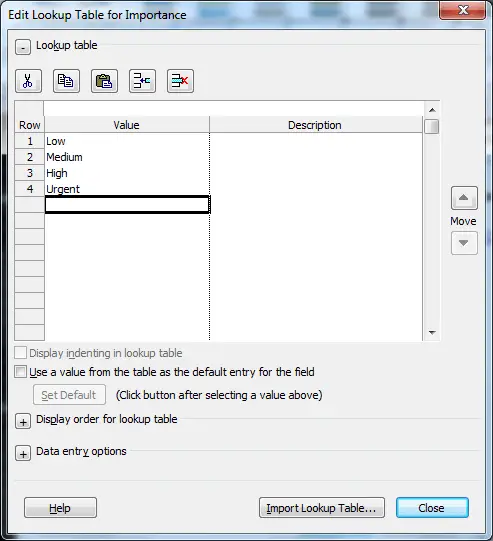 Create a drop down list field in MS Project