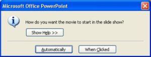 Setting how the movie should start in PowerPoint