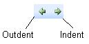 Outdent and Indent task buttons on the Ribbon