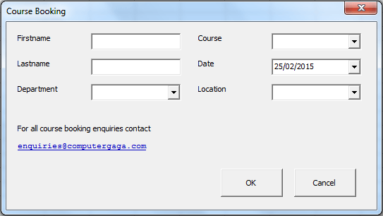 Excel VBA userform with a hyperlink
